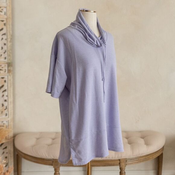 Lavender Natori Hooded Short Sleeve Pullover size S - Picture 1 of 6